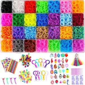 12080  Loom Bands Kit, Rubber Bands for Bracelet Making Kit, DIY Art Craft Loom Bracelet Kit,2025 Creativity Birthday Gift Ideal Christmas Gifts
