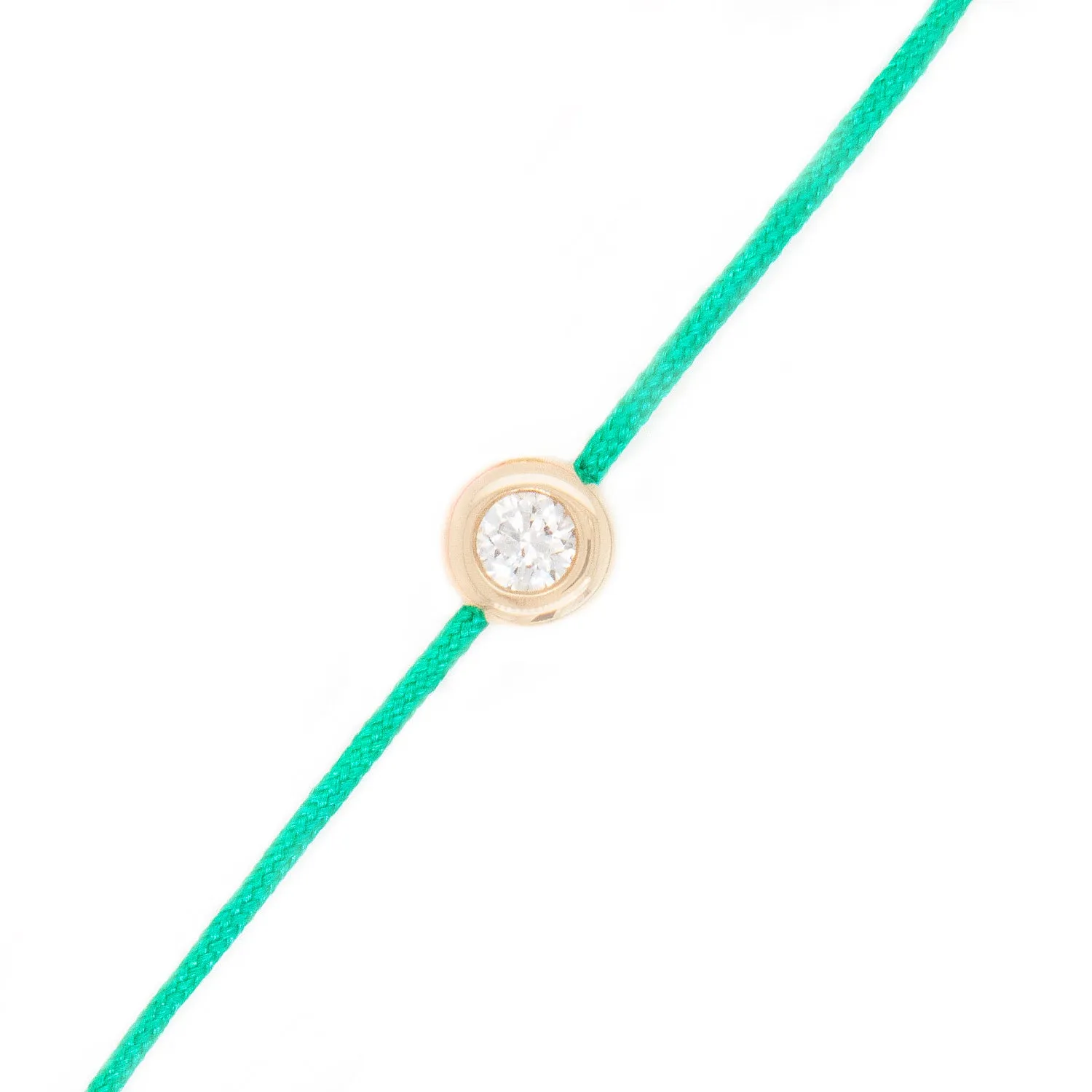 14k Gold Bezel Set Diamond on Cord