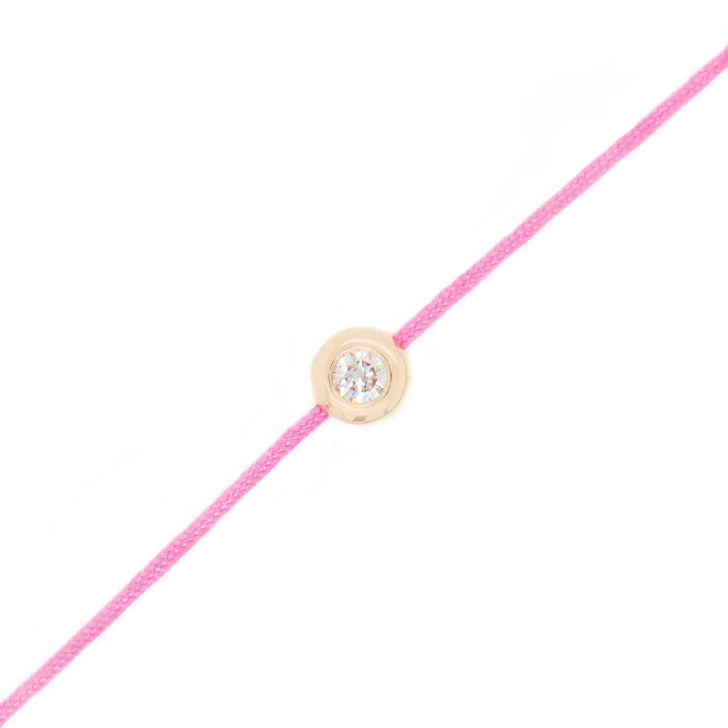 14k Gold Bezel Set Diamond on Cord
