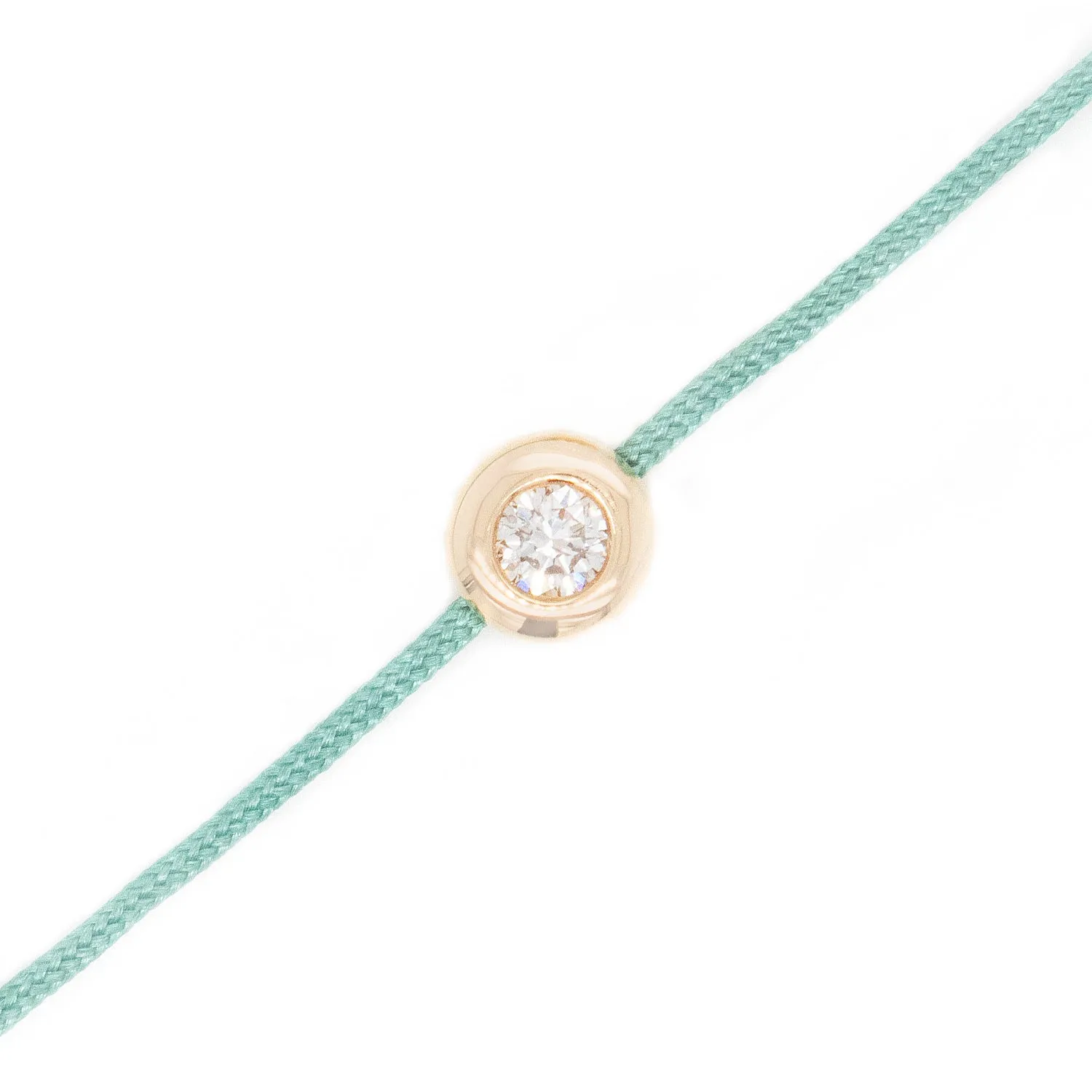 14k Gold Bezel Set Diamond on Cord
