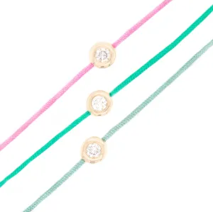 14k Gold Bezel Set Diamond on Cord