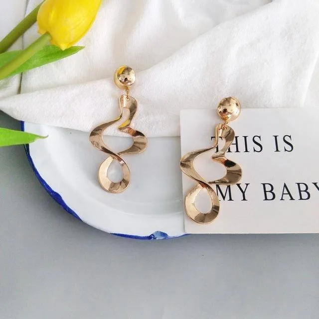 19 Styles, Geometric Minimalist Earrings Gold / Silver