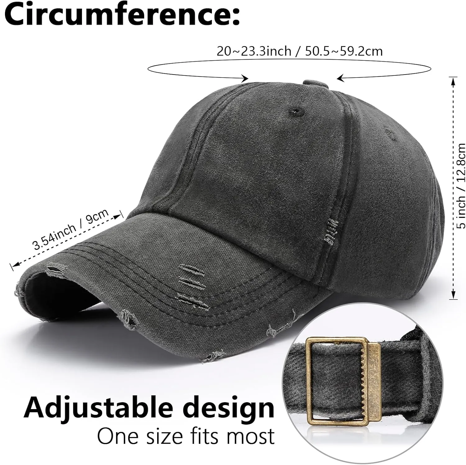 3 Pack Washed Plain Baseball Cap Vintage Distressed Low Profile Cotton Dad Hat Adjustable for Women Men