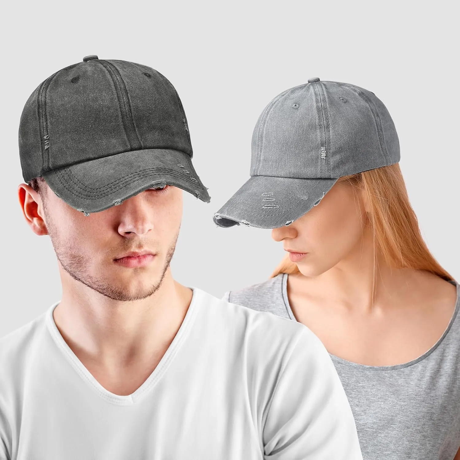 3 Pack Washed Plain Baseball Cap Vintage Distressed Low Profile Cotton Dad Hat Adjustable for Women Men