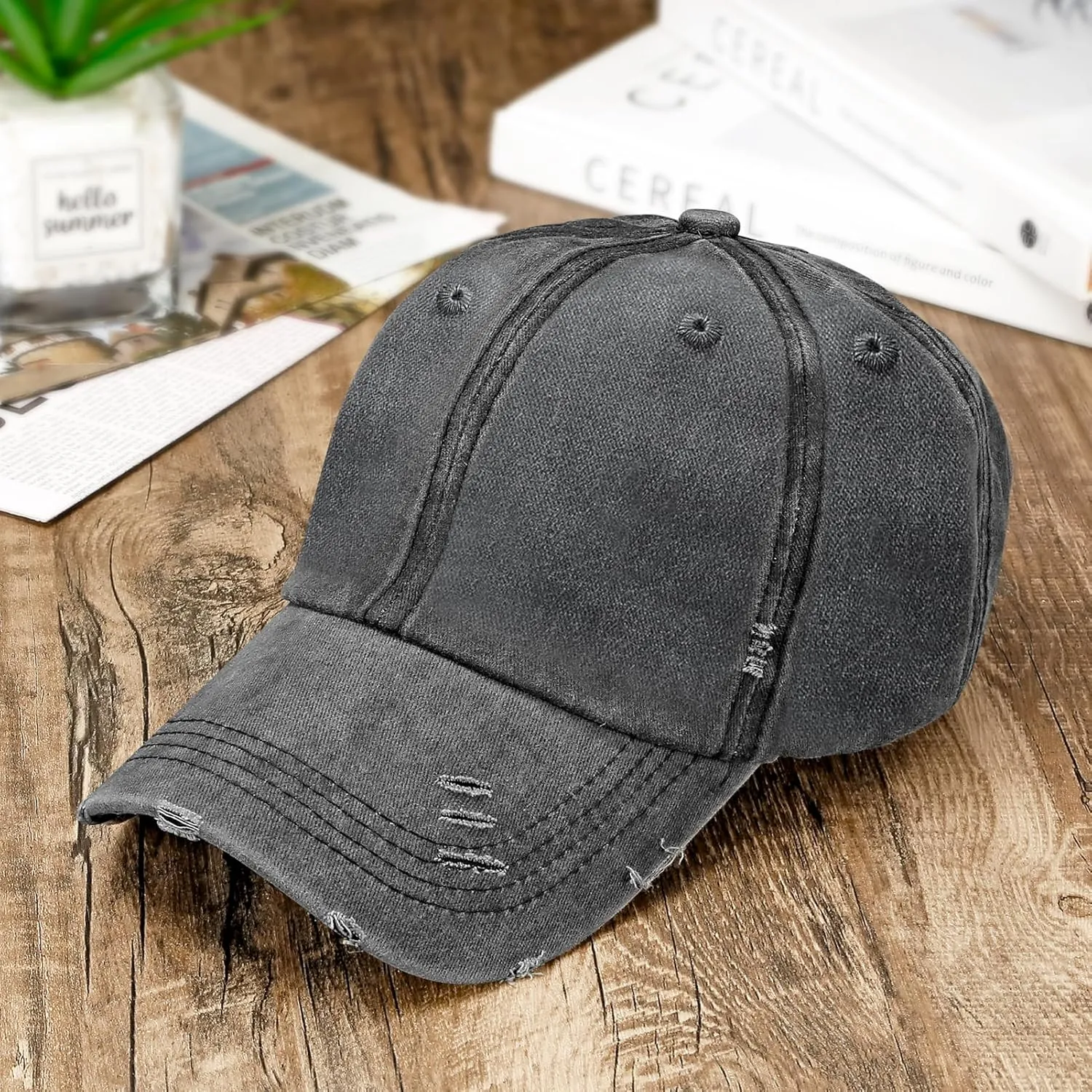 3 Pack Washed Plain Baseball Cap Vintage Distressed Low Profile Cotton Dad Hat Adjustable for Women Men