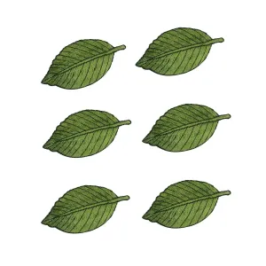 6PCS Handmade Embroidery green leaves Hair Clips, Vintage Leaf Plant Style Duckbill Hairpins, Headwear Accessories DIY Plant Hairpins for Home School Party Christmas Ornaments (Green)