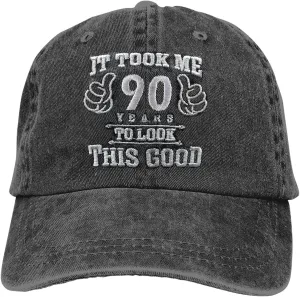 90th Birthday Gifts for Men, It Took Me 90 Years to Look This Good Vintage Embroidered Baseball Cap