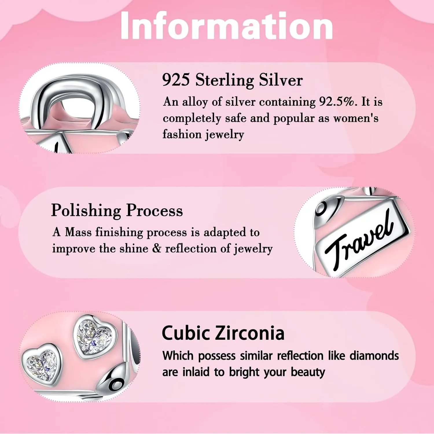 925 Sterling Silver Charms fits Bracelets and Necklace Pendant Bead Charms Jewelry Gift for Women Family Friends