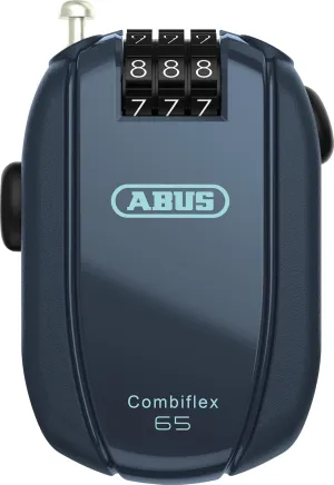 ABUS Combiflex Cable Lock - Lock for securing skis, Helmet, pram and Luggage - Trip 65-65 cm Long - 3 mm Thick - with Number Code - Blue