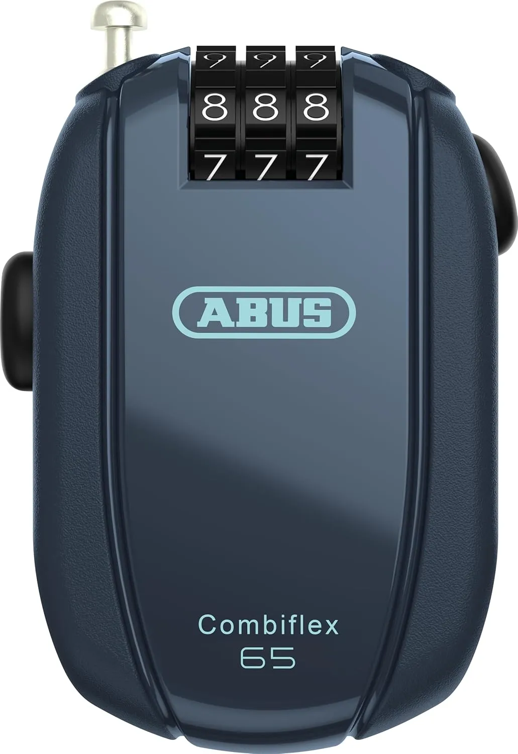 ABUS Combiflex Cable Lock - Lock for securing skis, Helmet, pram and Luggage - Trip 65-65 cm Long - 3 mm Thick - with Number Code - Blue