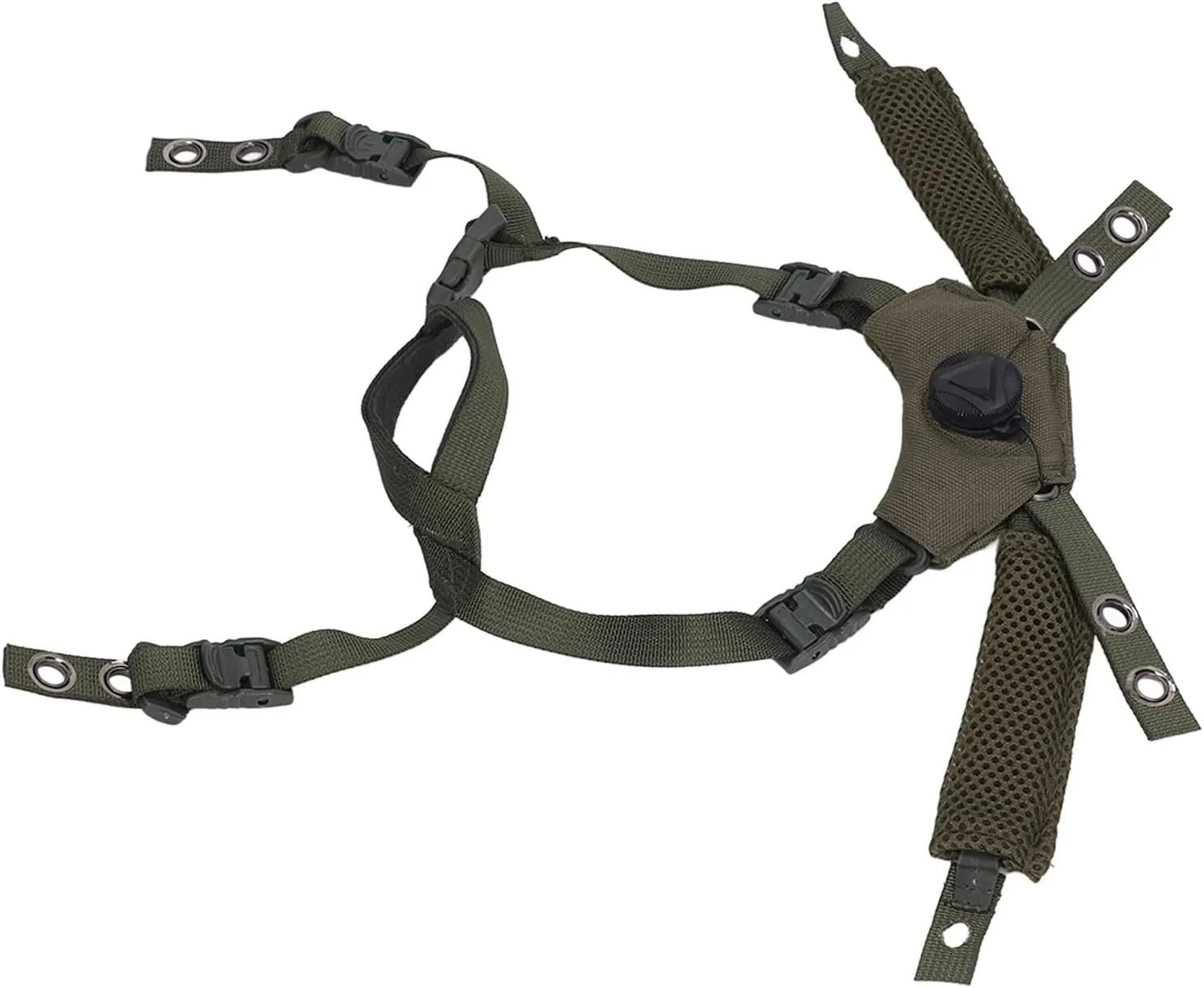 Adjustable Dial Suspension System Chin Strap for Fast, MICH, Wendy Helmet, Material, Easy Installation (OD Green)