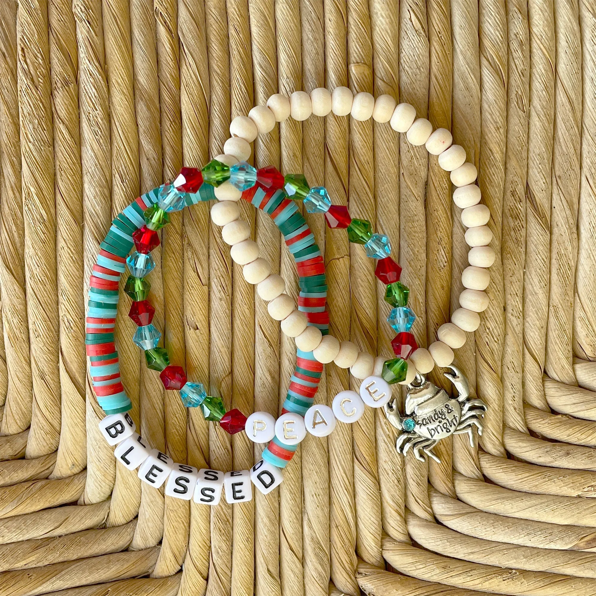 BLESSED PEACE Stretch Bracelet Set