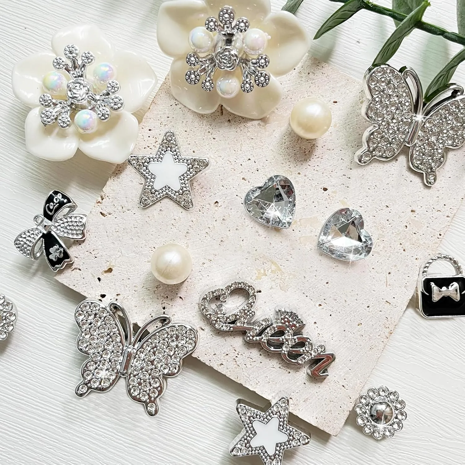 Bling Shoe Charms for Women,Girly Golden Chains for Clog Sandals,Rhinestones Bling Chain Charms Cute Designer DIY Shoe Accessories Decoration Jewels Party Favors