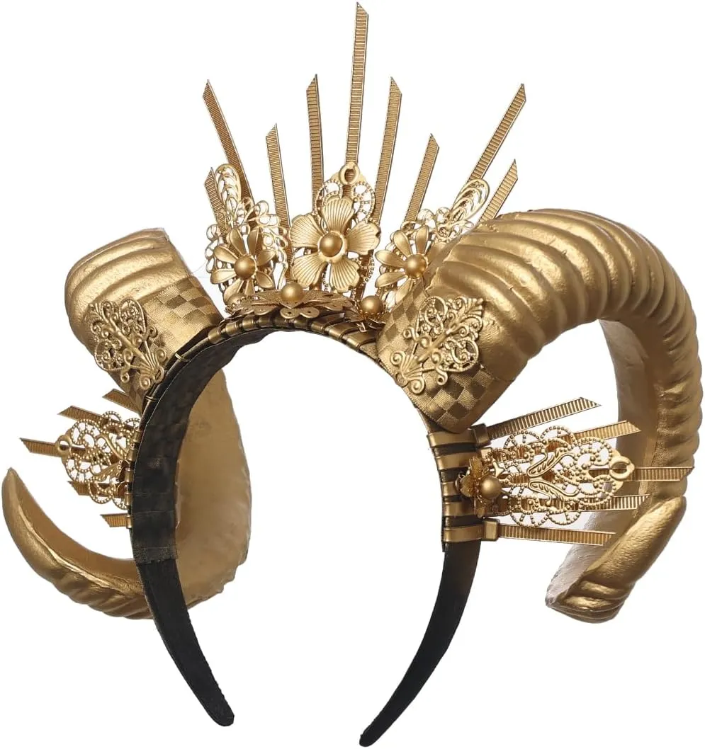 COSDREAMER Women Halo Crown Headband Gold Spiked Zip Tie Halo Crown Sunburst Headband