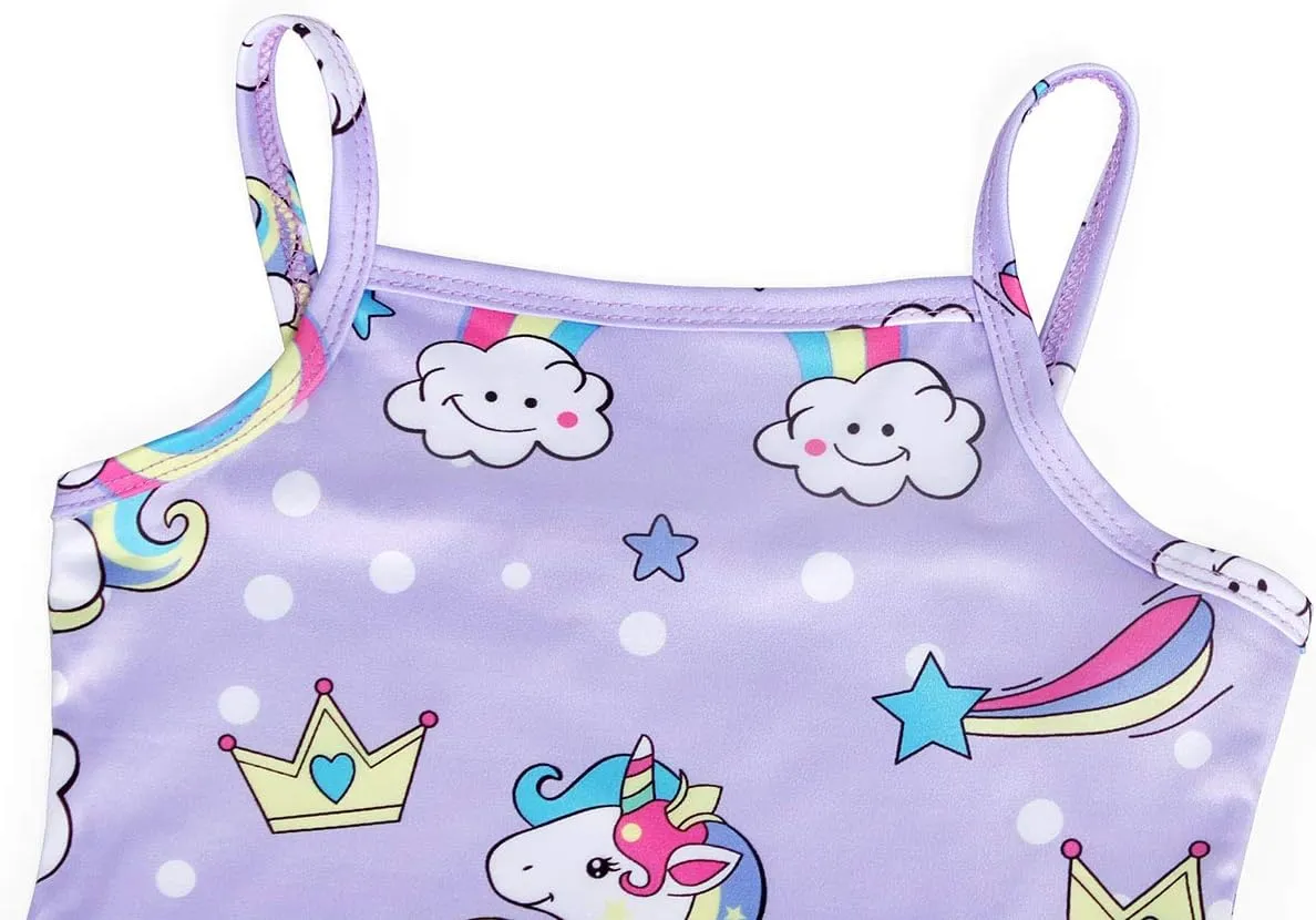 COTRIO Girls Swimsuit Mermaid Bathing Suit Toddler Kids Rainbow Unicorn Swimwear One-Piece Tankini Swimming Suits