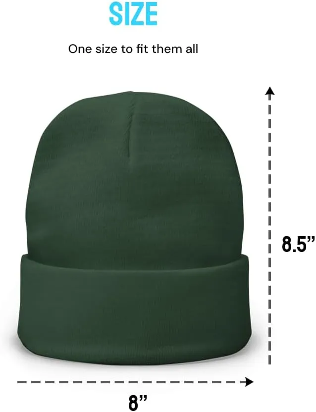 Custom Embroidery Beanie  Personalized Knit Hat with Custom Design Text Warm Winter Cap for Men & Women, Gift - 100% Acrylic