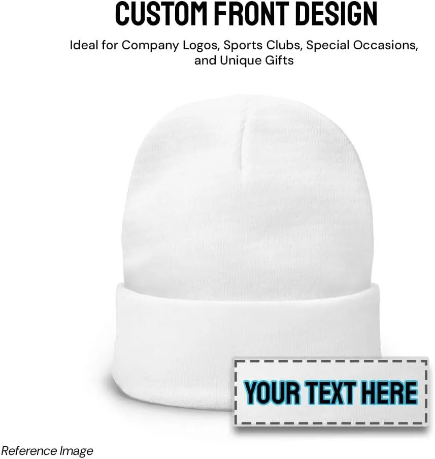 Custom Embroidery Beanie  Personalized Knit Hat with Custom Design Text Warm Winter Cap for Men & Women, Gift - 100% Acrylic