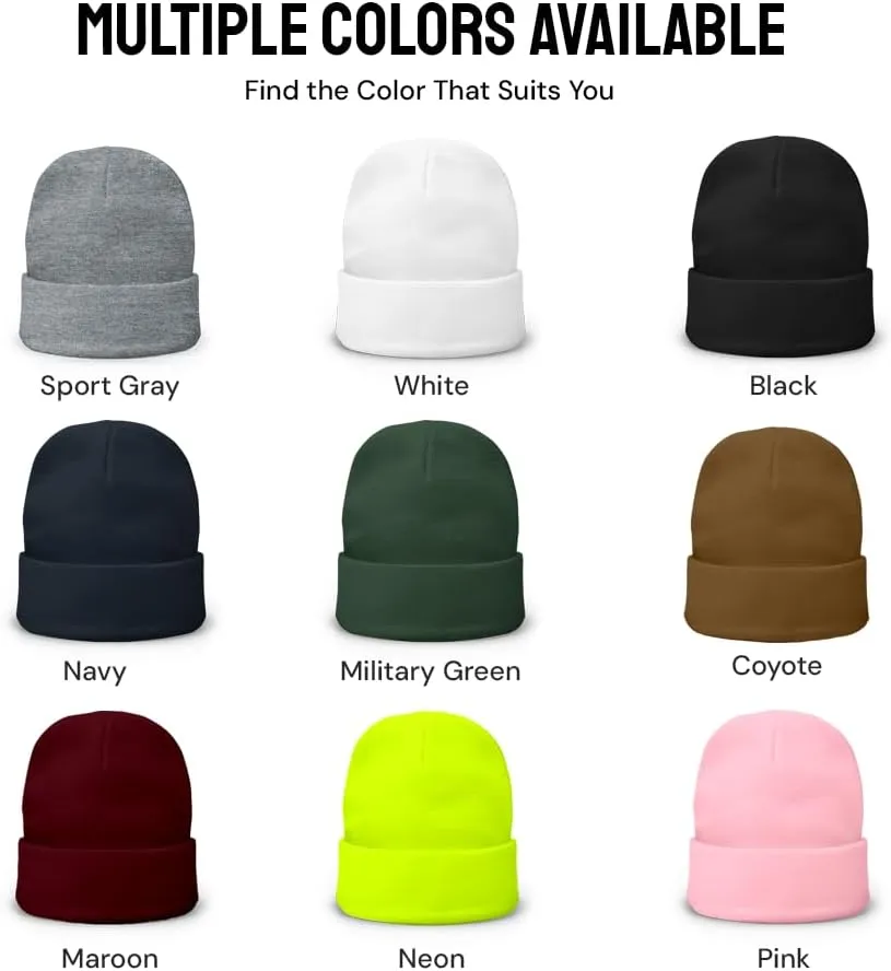 Custom Embroidery Beanie  Personalized Knit Hat with Custom Design Text Warm Winter Cap for Men & Women, Gift - 100% Acrylic