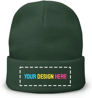 Custom Embroidery Beanie  Personalized Knit Hat with Custom Design Text Warm Winter Cap for Men & Women, Gift - 100% Acrylic