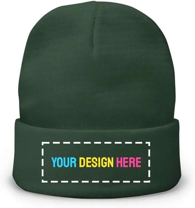 Custom Embroidery Beanie  Personalized Knit Hat with Custom Design Text Warm Winter Cap for Men & Women, Gift - 100% Acrylic