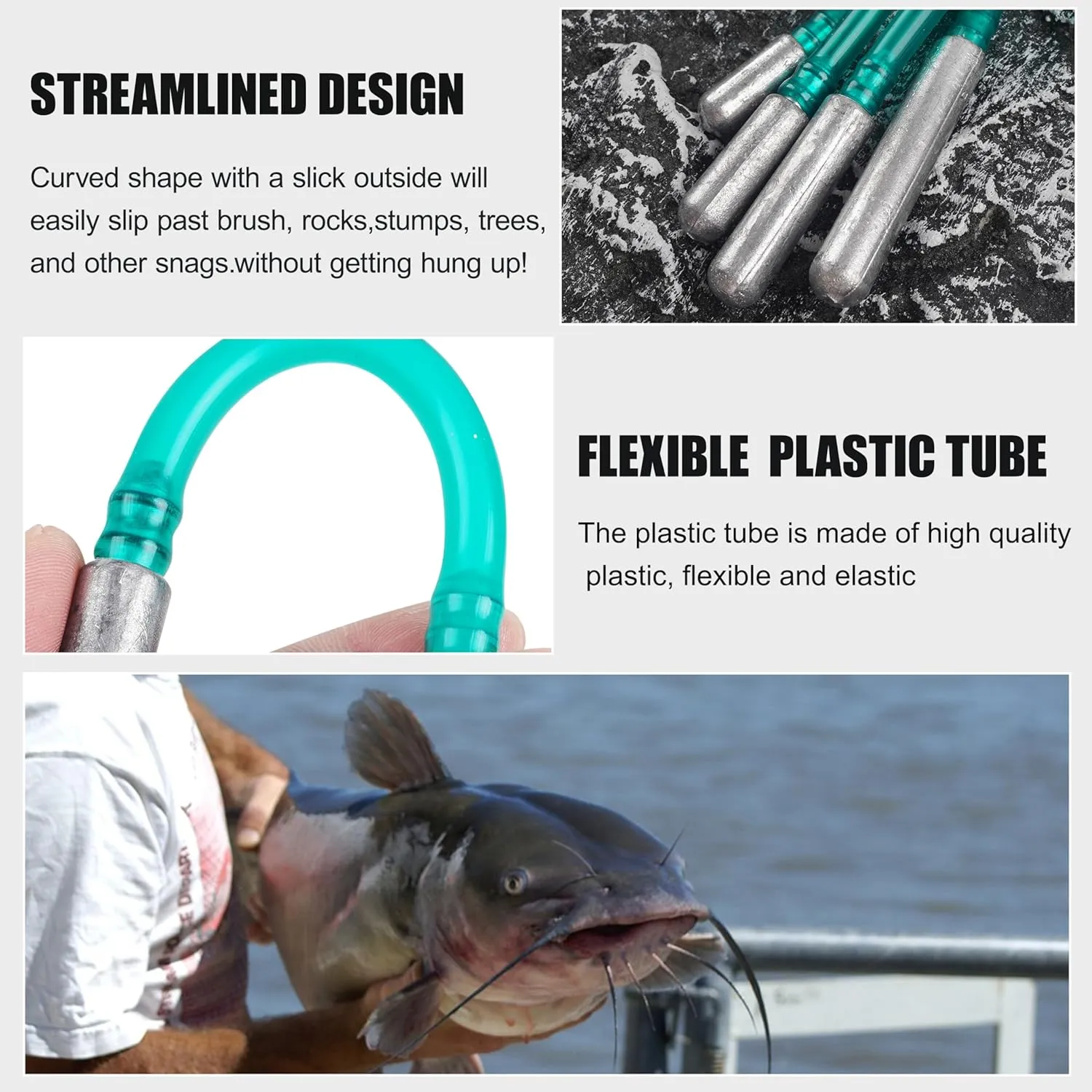 Dragging Weights for Catfishing,5pcs No-Snag Sinkers Drag Weights Drift Dragging Sinkers for Bottom Bouncing Trolling Drifting Snagless Catfish Sinker Weight Catfishing Tackle Gear