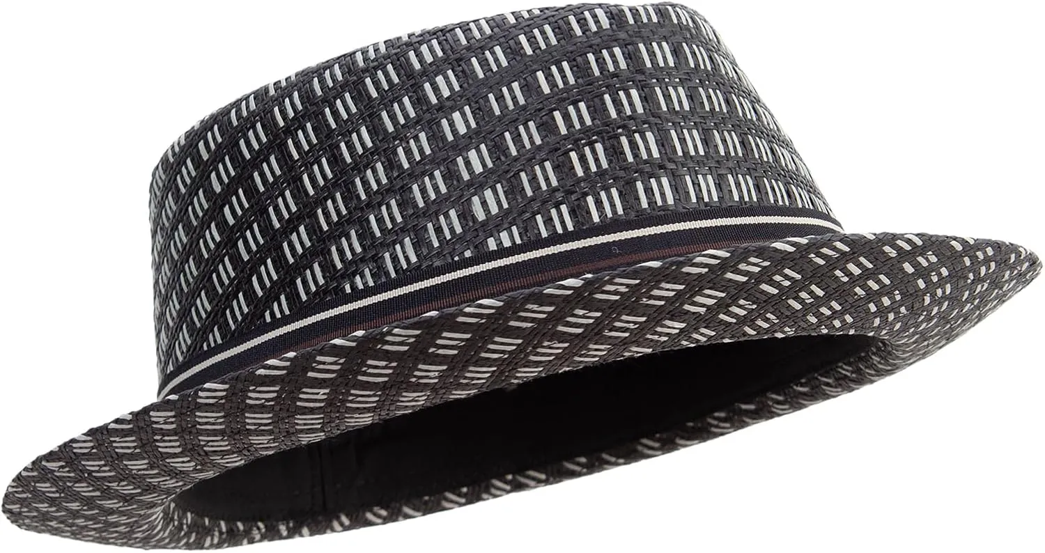 e4Hats.com Big Size Wove Paper Straw Wide Brim Porkpie Upbrim Fedora