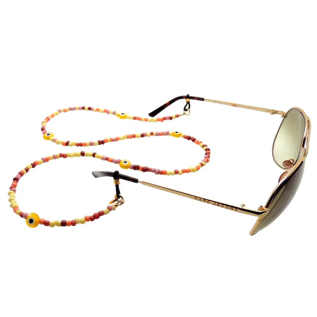 Evil Eye Charm Mixed Beaded Glasses Chain