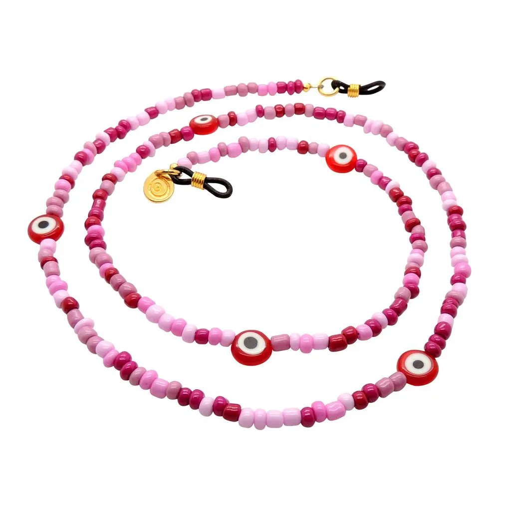 Evil Eye Charm Mixed Beaded Glasses Chain