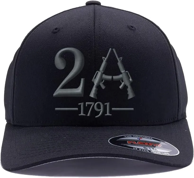 Flex Baseball 2A 1791 and We The People - Protect The 2nd Amendment hat- Custom Embroidered Flex Fitted Baseball Cap