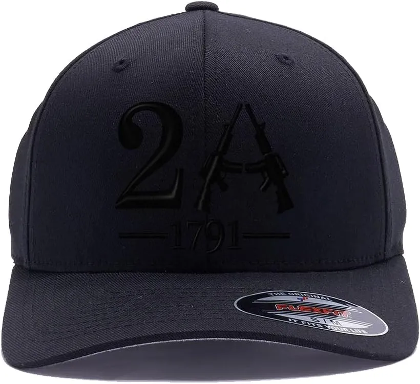 Flex Baseball 2A 1791 and We The People - Protect The 2nd Amendment hat- Custom Embroidered Flex Fitted Baseball Cap