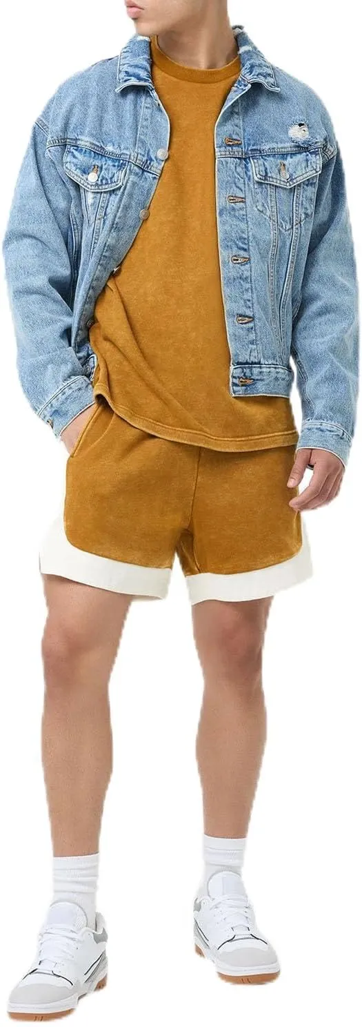 Forever 21 Men's Colorblock Dolphin-Hem Shorts