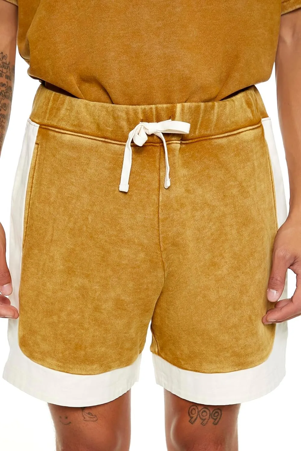 Forever 21 Men's Colorblock Dolphin-Hem Shorts