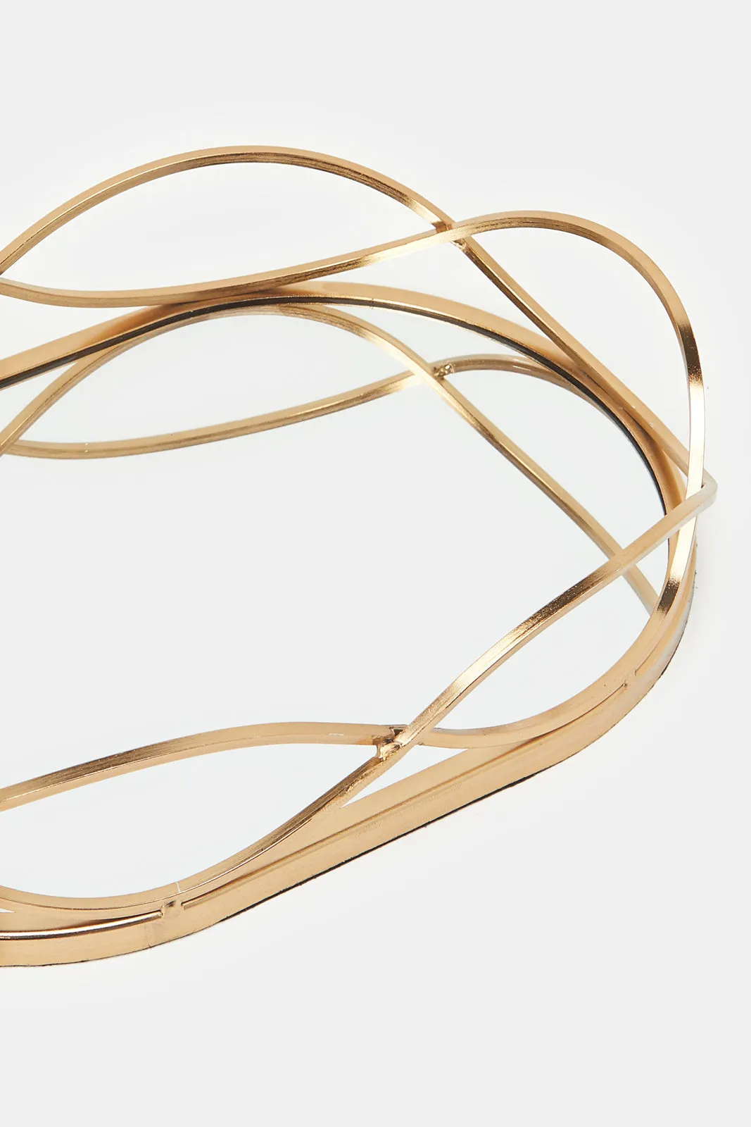 Gold Oval Metal Mirror Tray
