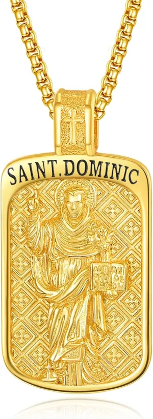 KINGWHYTE St Michael/St Christopher Necklace S925 Sterling Silver Archangel Saint Medals Protect Us Pendant Amulet Jewelry Religious Gifts for Women Men, Rectangle