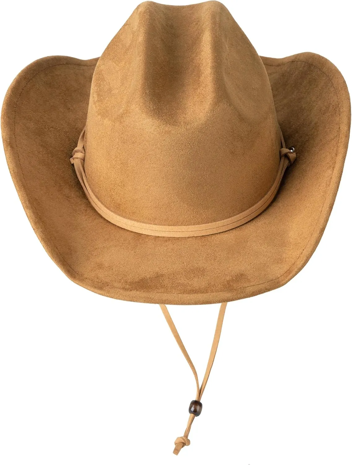 Lisianthus Women Men Wide Brim Suede Western Cowboy Cowgirl Hat with Wind Lanyard