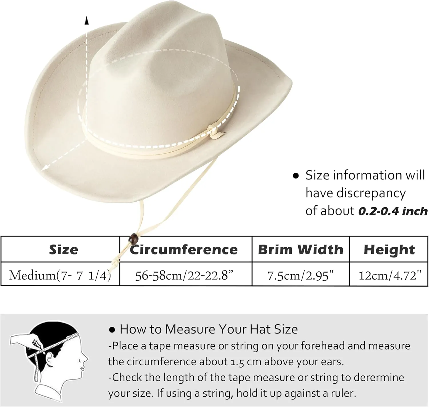 Lisianthus Women Men Wide Brim Suede Western Cowboy Cowgirl Hat with Wind Lanyard