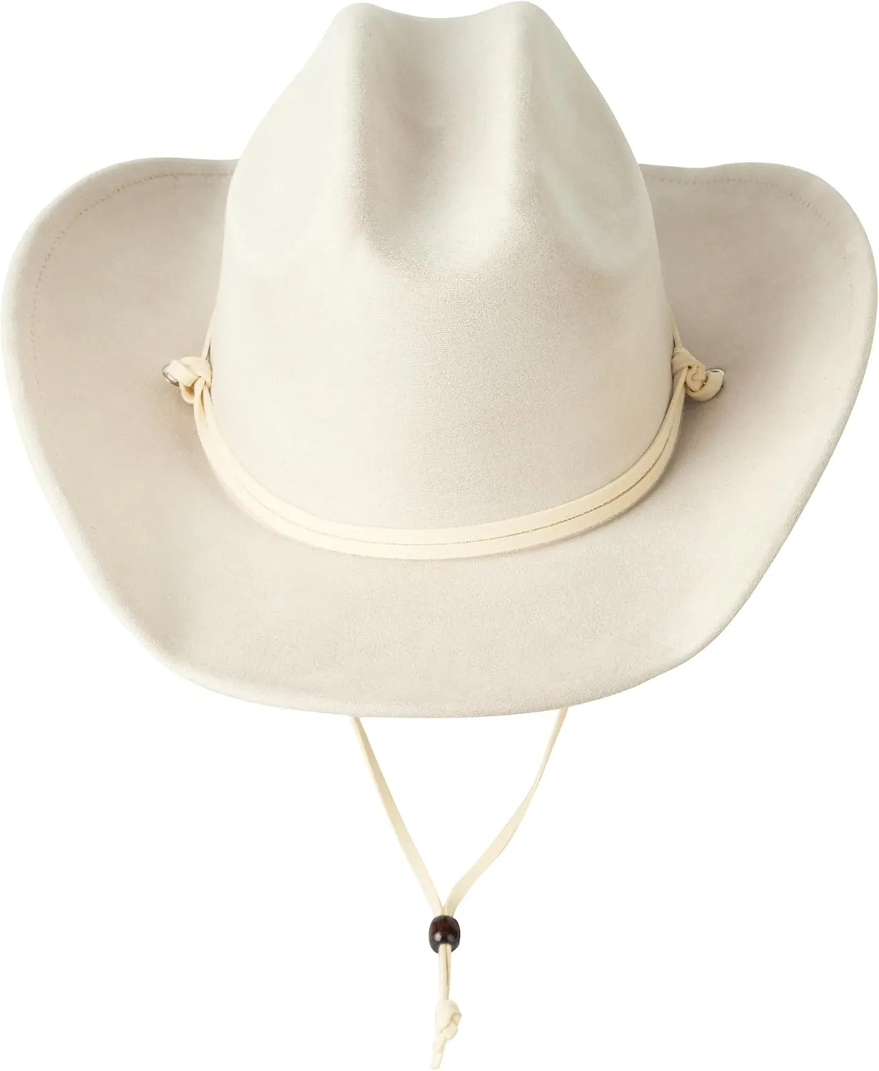 Lisianthus Women Men Wide Brim Suede Western Cowboy Cowgirl Hat with Wind Lanyard