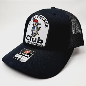Little Pecker Club Richardson 112 Curved Bill Trucker Mesh Snapback Cap Hat Black Embroidered Patch