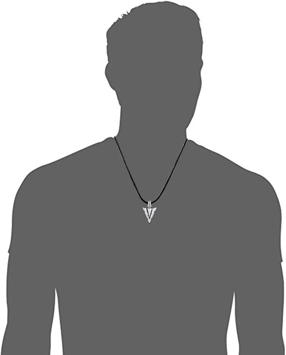 MANBU Sterling Silver Urn Necklace for Men: Arrowhead Memorial Pendant Cremation Ash Jewelry Bereavement Keepsakes Gift for Loss of a Loved One