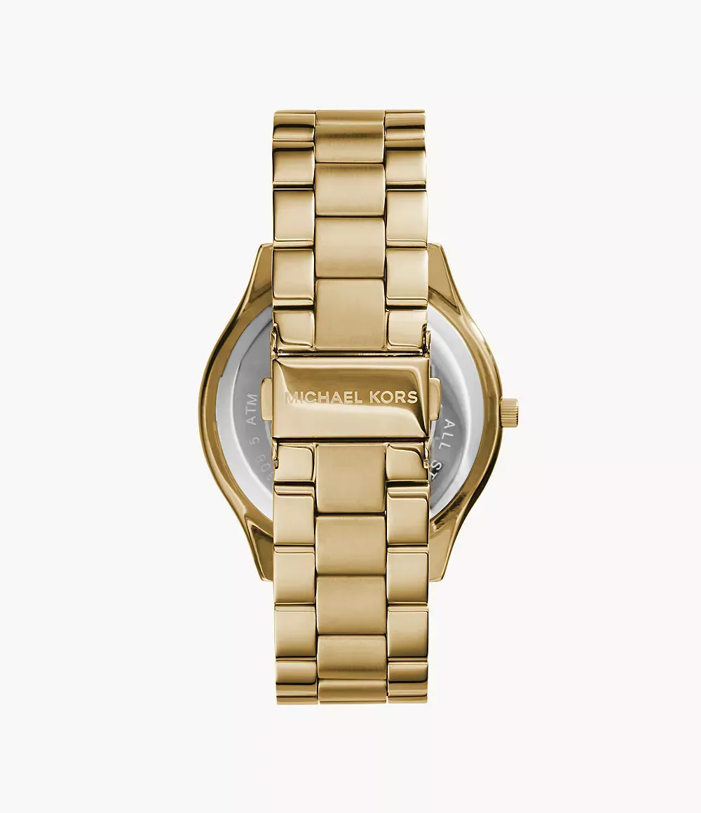 Michael Kors Ladies Watch Slim Runway Gold MK3179