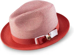 MONTIQUE Two-Tone Braided Pinch Fedora Hat | Stylish & Elegant Design Fedora Hats for Modern Touch | H-68