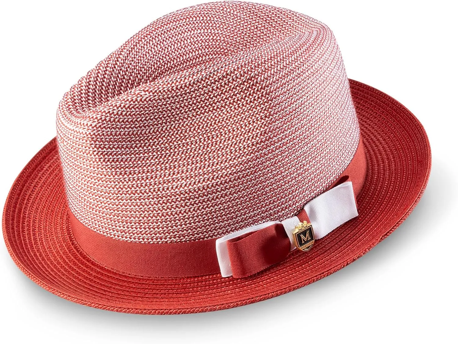 MONTIQUE Two-Tone Braided Pinch Fedora Hat | Stylish & Elegant Design Fedora Hats for Modern Touch | H-68