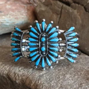 Navajo Petit Point Turquoise Cuff GJ-BRC-0075