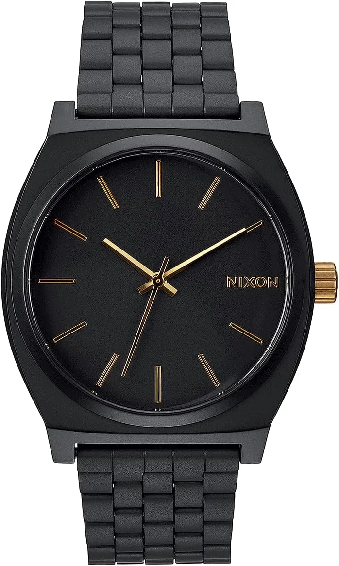 NIXON Time Teller A045 - 100m Water Resistant Men's Analog Fashion Watch (37mm Watch Face, 19.5mm-18mm Stainless Steel Band)
