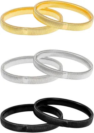 Pangda 3 Pairs Sleeve Garters Anti-slip Shirt Sleeve Holders Garters Stretch Metal Armbands for Women Men