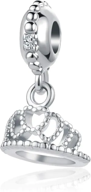 Princess Queen Crown Charm Compatible With Pandora Bracelets Jewelry Birthday Gifts for Mother Girlfriend Daughter Her Women