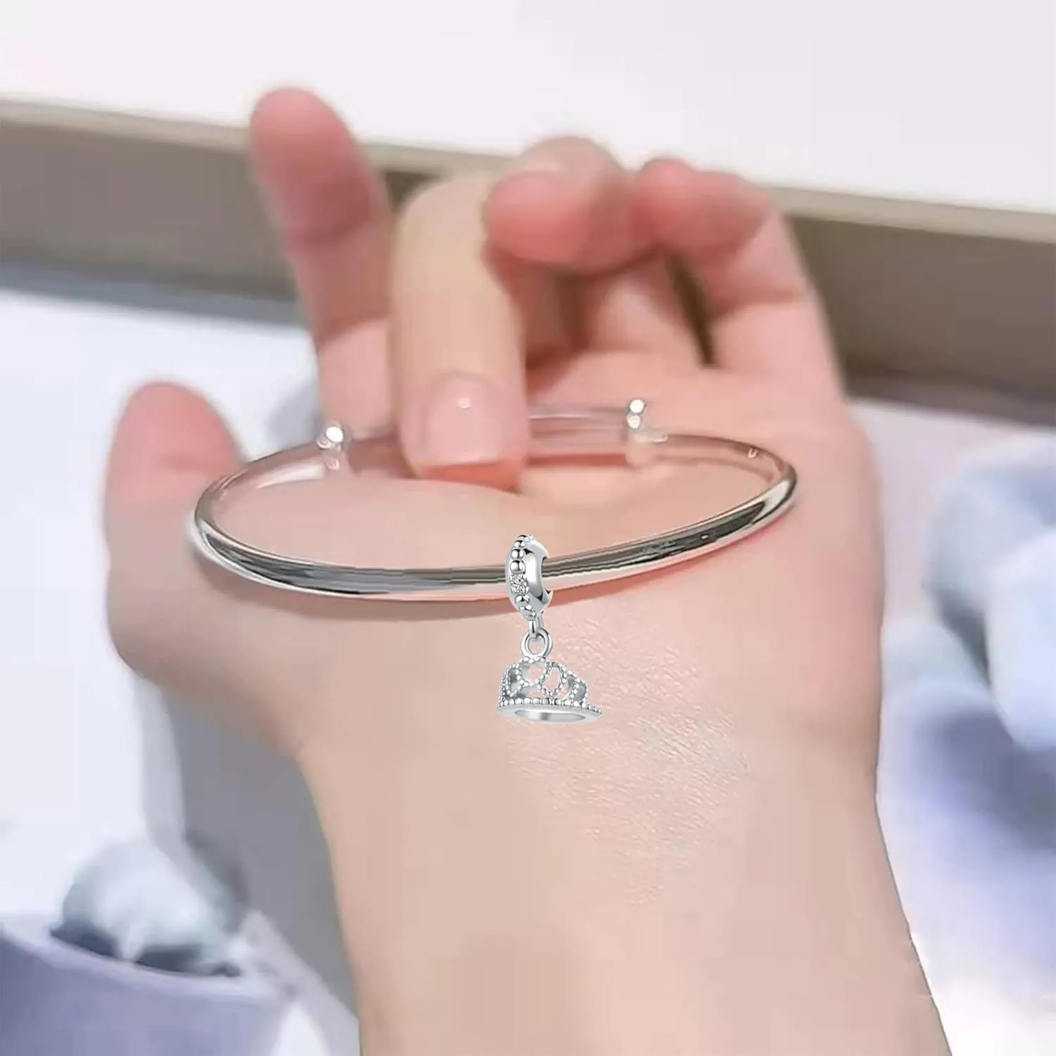 Princess Queen Crown Charm Compatible With Pandora Bracelets Jewelry Birthday Gifts for Mother Girlfriend Daughter Her Women