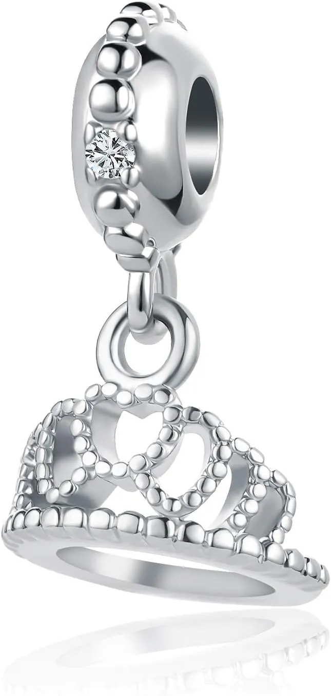 Princess Queen Crown Charm Compatible With Pandora Bracelets Jewelry Birthday Gifts for Mother Girlfriend Daughter Her Women