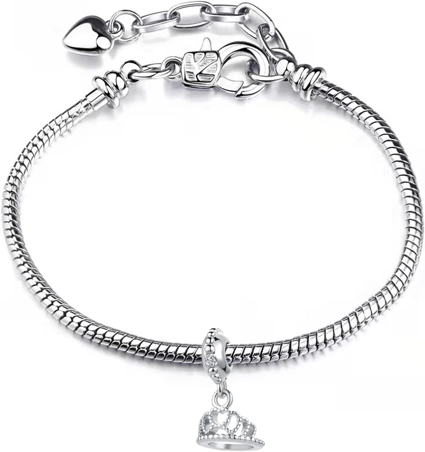 Princess Queen Crown Charm Compatible With Pandora Bracelets Jewelry Birthday Gifts for Mother Girlfriend Daughter Her Women