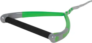 Radar Control Waterski Rope, BarLock 13 in. Elliptical Handle, Green/Grey